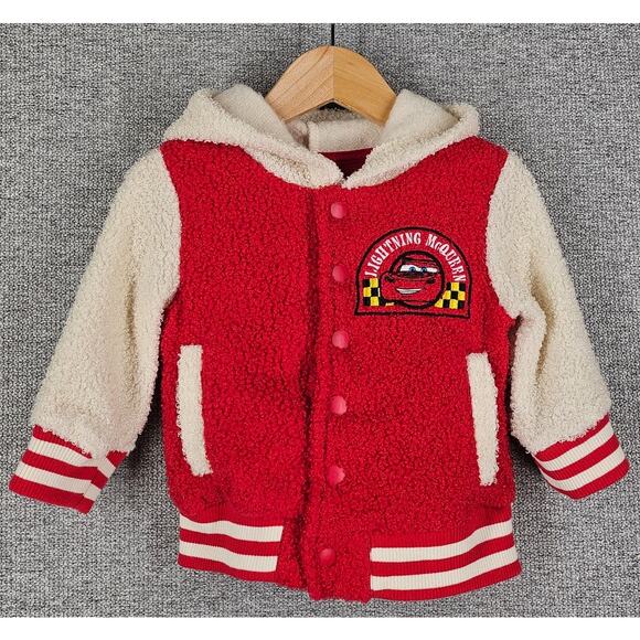 DISNEY PIXAR HYBRID APPAREL LIGHNING MCQUEEN BUTTON-UP HOODIE SWEATER SIZE 12M - Picture 3 of 10